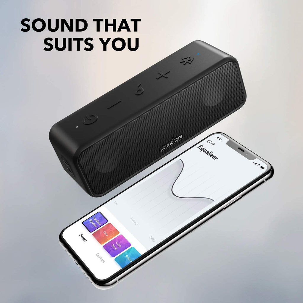 Anker 3 Portable Bluetooth Speaker - Wireless, IPX7 Waterproof, 24H Playtime, Pure Titanium Diaphragm Drivers, Partycast, Bassup, Custom EQ App - for Home, Shower, Outdoor, and Beach